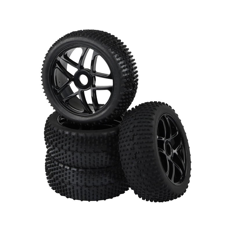 Rowiz RC Tires & Wheels Set (4PCS) - 1/8 Scale 17mm Hex, Off-Road Buggy Tires for Arrma Typhon, Compatible with Kyosho Traxxas - Black - Image 1